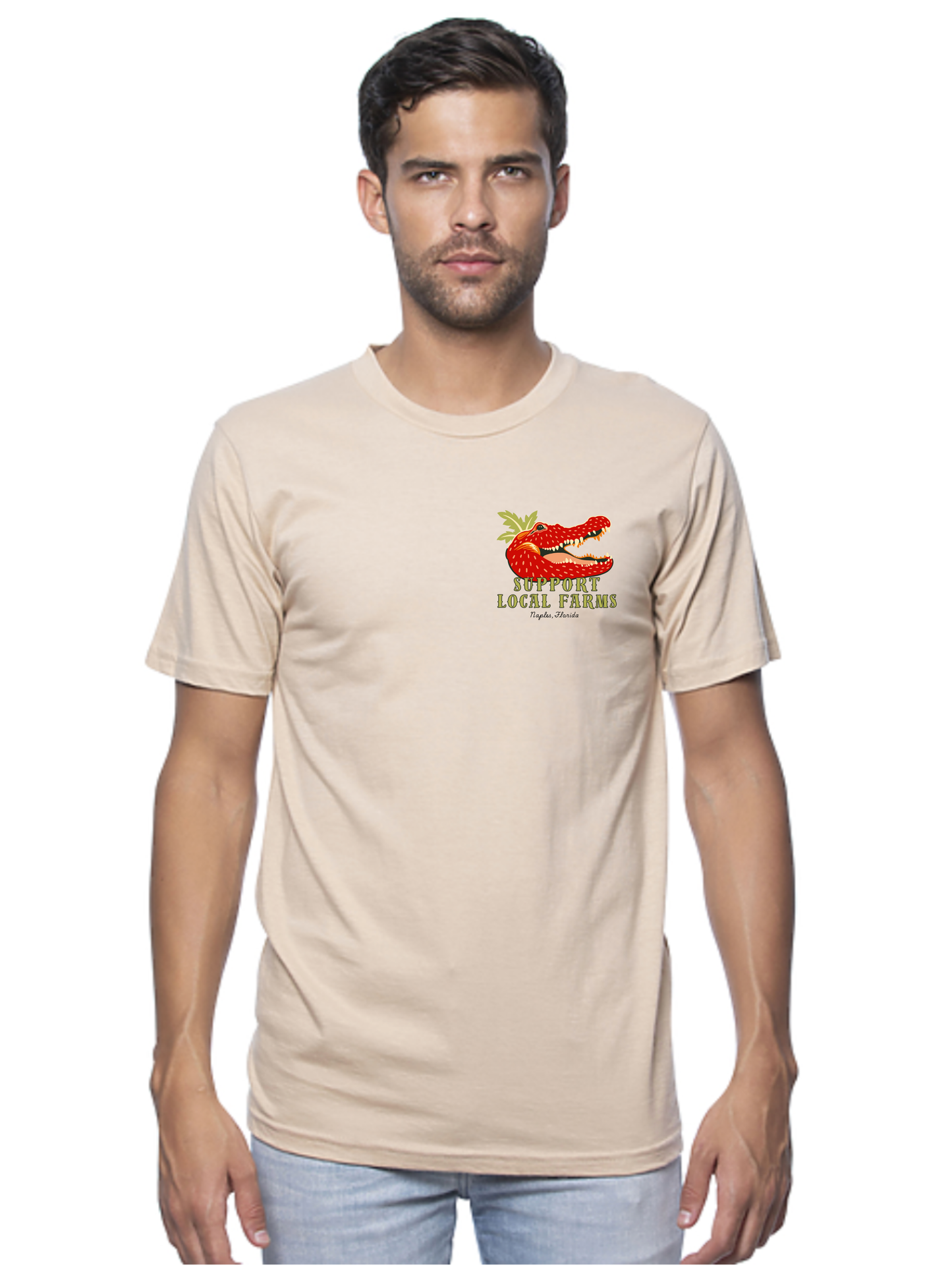 Flourish Farm Organic Cotton Strawberry Gator Tee, USA Made
