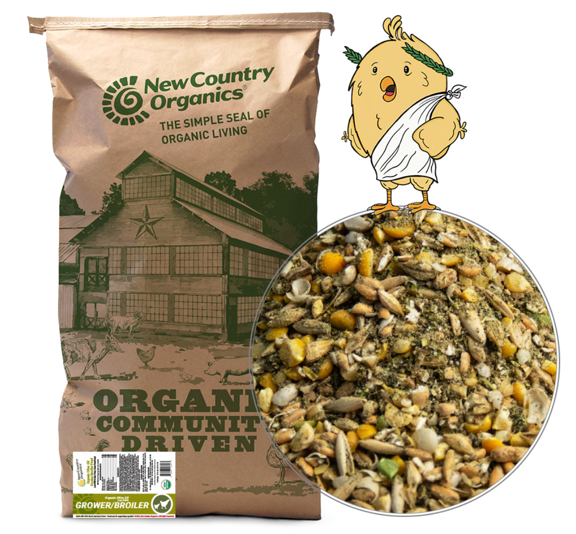 Organic Olive Oil Grower/Broiler Feed, 40lbs