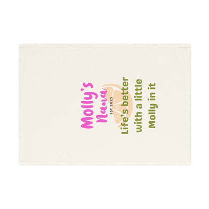 Personalized Cotton Tea Towel for Grandmas - "Life's Better with a Little Molly in It"