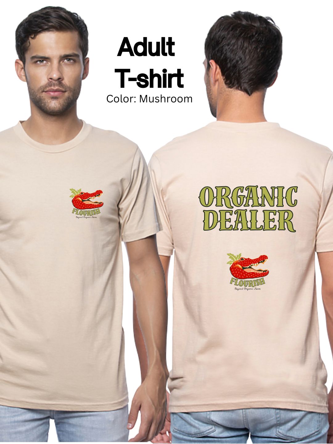 Flourish Farm Organic Cotton ORGANIC DEALER Tee, USA Made