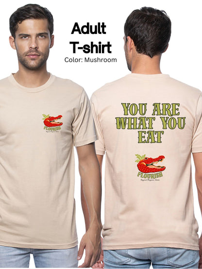 Flourish Farm Organic Cotton YOU ARE WHAT YOU EAT Tee, USA Made