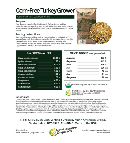 Organic Corn-Free Turkey Grower, 40lbs